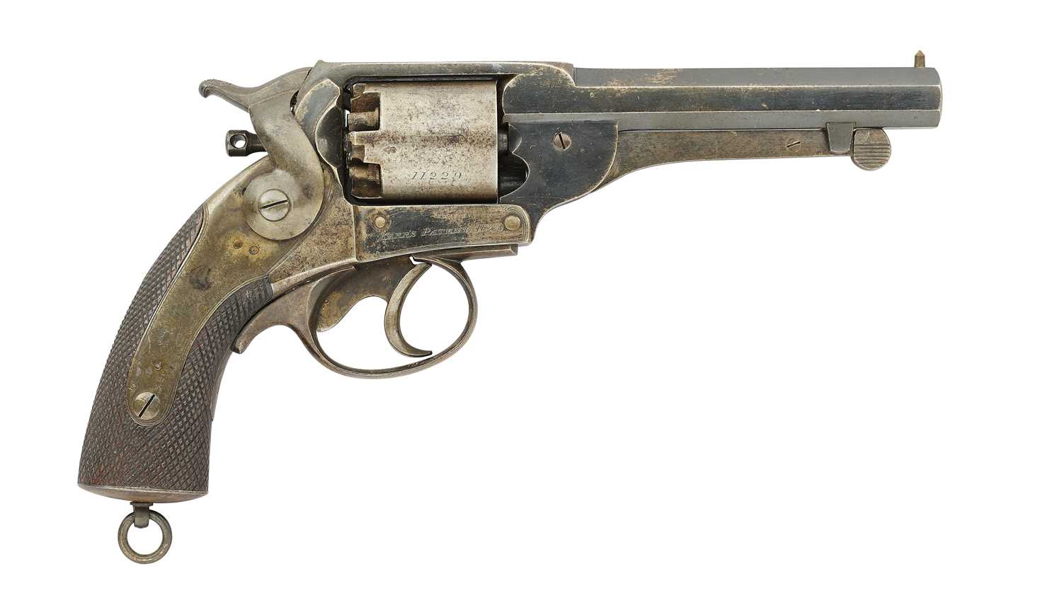 Lot 445 - A 54 BORE PERCUSSION KERR PATENT SINGLE-ACTION FIVE-SHOT REVOLVER BY THE LONDON ARMOURY COMPANY