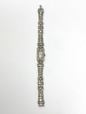Lot 675 - DIAMOND COCKTAIL WATCH, 1930s