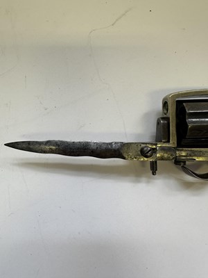Lot 416 - A LIEGE PIN-FIRE SIX-SHOT KNUCKLE-DUSTER REVOLVER OF DOLNE (APACHE) TYPE AND OF SMALL BORE