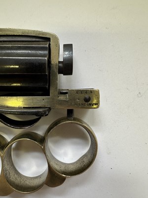 Lot 417 - A LIEGE PIN-FIRE SIX-SHOT KNUCKLE-DUSTER REVOLVER OF DOLNE (APACHE) TYPE AND OF SMALL BORE