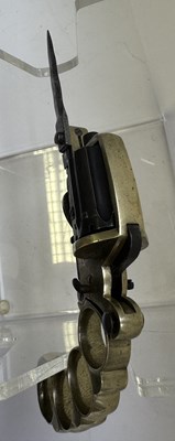 Lot 417 - A LIEGE PIN-FIRE SIX-SHOT KNUCKLE-DUSTER REVOLVER OF DOLNE (APACHE) TYPE AND OF SMALL BORE