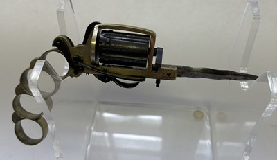 Lot 417 - A LIEGE PIN-FIRE SIX-SHOT KNUCKLE-DUSTER REVOLVER OF DOLNE (APACHE) TYPE AND OF SMALL BORE