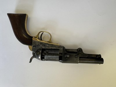 Lot 772 - A COLT 1849 MODEL POCKET PERCUSSION REVOLVER WITH SO-CALLED 'DRAGOON-TYPE' BARREL