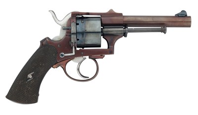 Lot 768 - A LIEGE MEYERS PATENT 54 BORE PIN-FIRE SIX-SHOT REVOLVER RETAILED BY W. SOMNERS, LIVERPOOL