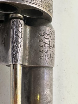 Lot 410 - A FRENCH LEFAUCHEUX PATENT 54 BORE PIN-FIRE SILVER-PLATED SIX-SHOT REVOLVER