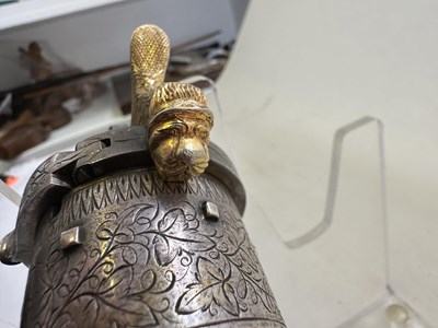 Lot 410 - A FRENCH LEFAUCHEUX PATENT 54 BORE PIN-FIRE SILVER-PLATED SIX-SHOT REVOLVER