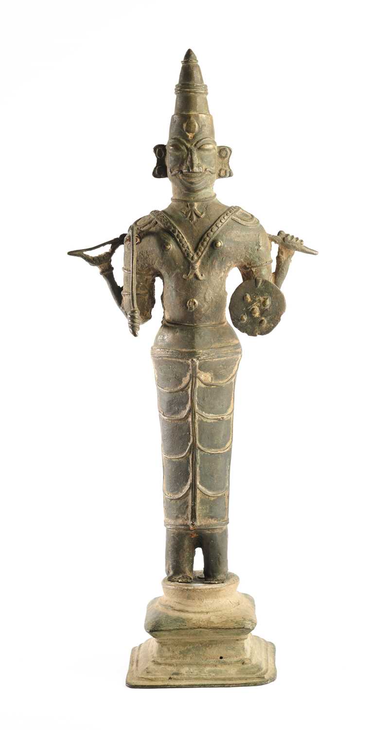 Lot 30 - A LARGE BRONZE FIGURE OF SIVA, KERALA, SOUTH INDIA 19TH CENTURY