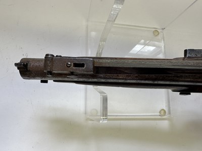 Lot 335 - AN 18 BORE FLINTLOCK NOTTINGHAM POLICE PISTOL WITH SPRING BAYONET, CIRCA 1815-20