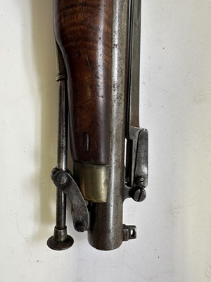 Lot 335 - AN 18 BORE FLINTLOCK NOTTINGHAM POLICE PISTOL WITH SPRING BAYONET, CIRCA 1815-20