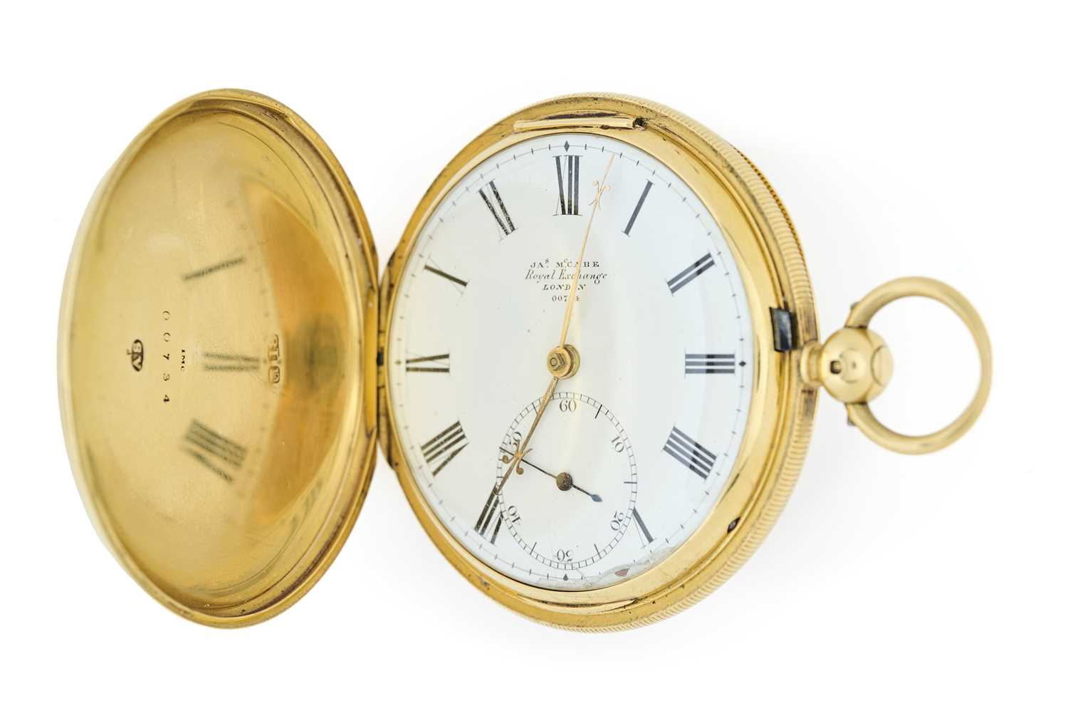 Lot 504 - VICTORIAN GOLD HUNTING CASED POCKET WATCH, JAMES MCCABE, LONDON, CIRCA 1855