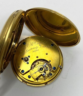 Lot 504 - VICTORIAN GOLD HUNTING CASED POCKET WATCH, JAMES MCCABE, LONDON, CIRCA 1855