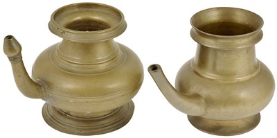 Lot 97 - TWO BRASS RITUAL WATER VESSELS (KINDI)