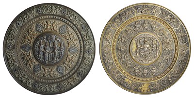 Lot 98 - TWO TANJORE-WORK PLAQUES