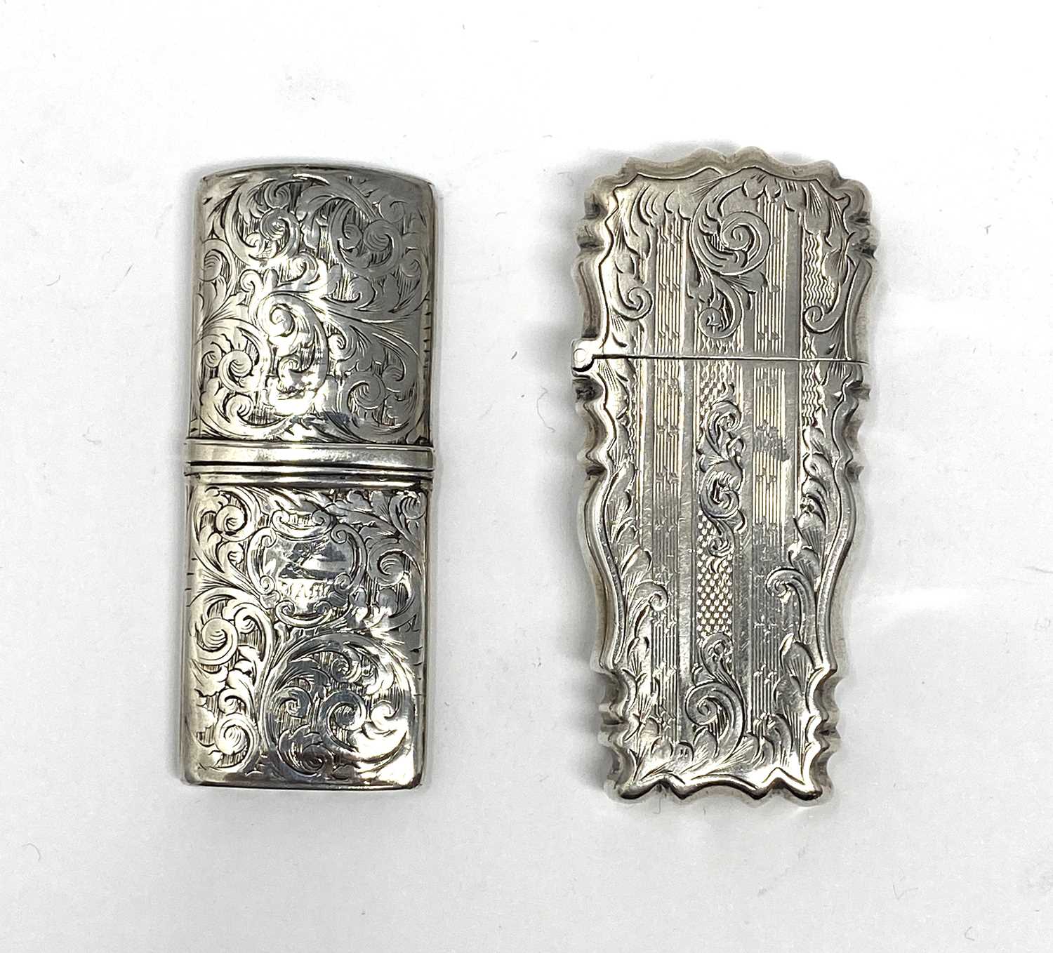 Lot 164 - TWO VICTORIAN SILVER LANCET CASES, BOTH BIRMINGHAM, 1842 / 47