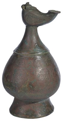 Lot 100 - A KHORASSAN BRONZE EWER