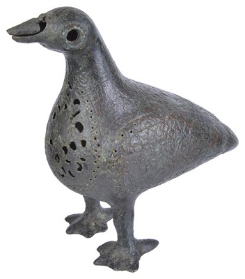 Lot 101 - â€¡A KHORASSAN BRONZE CENSER IN THE FORM OF A BIRD