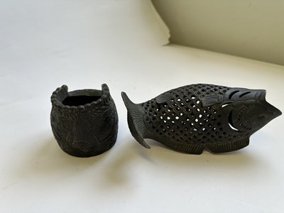Lot 95 - A CHINESE 'LEAPING CARP' INCENSE BURNER AND COVER, QING DYNASTY, 19TH CENTURY
