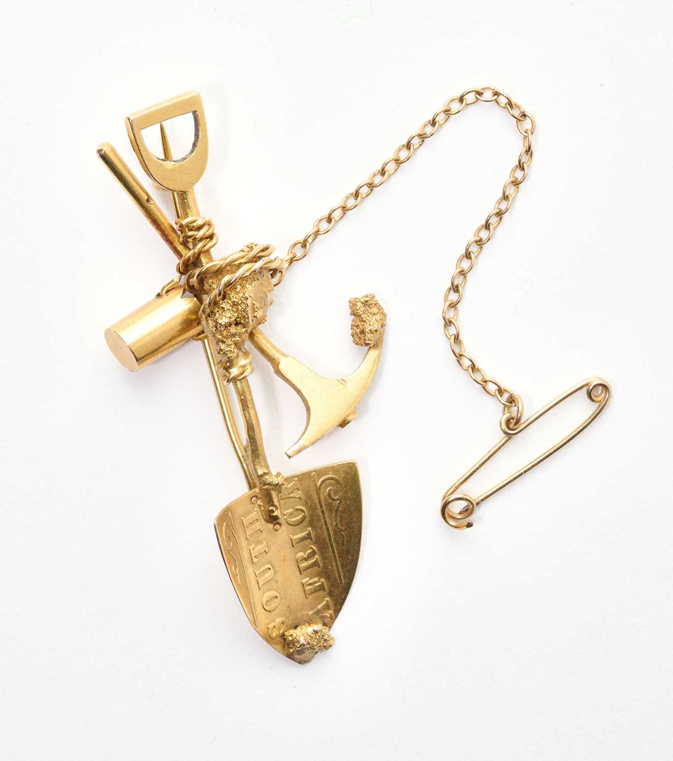 Lot 345 - VICTORIAN GOLD PROSPECTOR'S BROOCH, 1880s