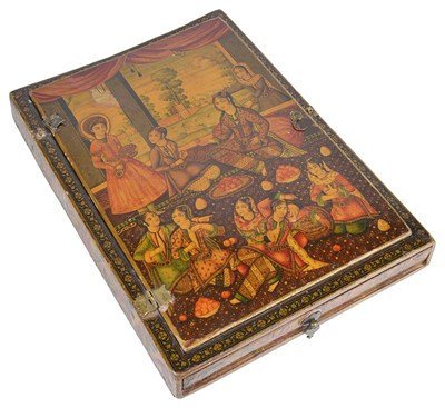 Lot 109 - â€¡A QAJAR LACQUER BOX