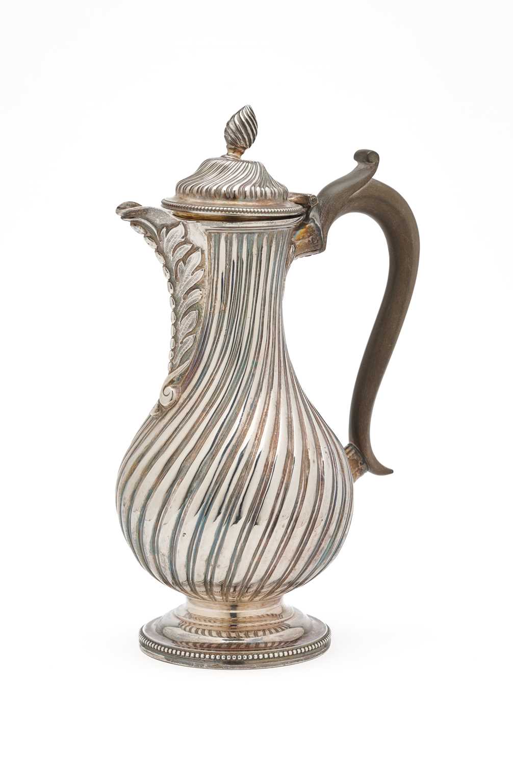 Lot 565 - A VICTORIAN SILVER HOT WATER JUG, CHARLES STUART HARRIS, LONDON, 1881
