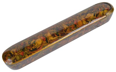 Lot 110 - â€¡A QAJAR LACQUER PEN BOX