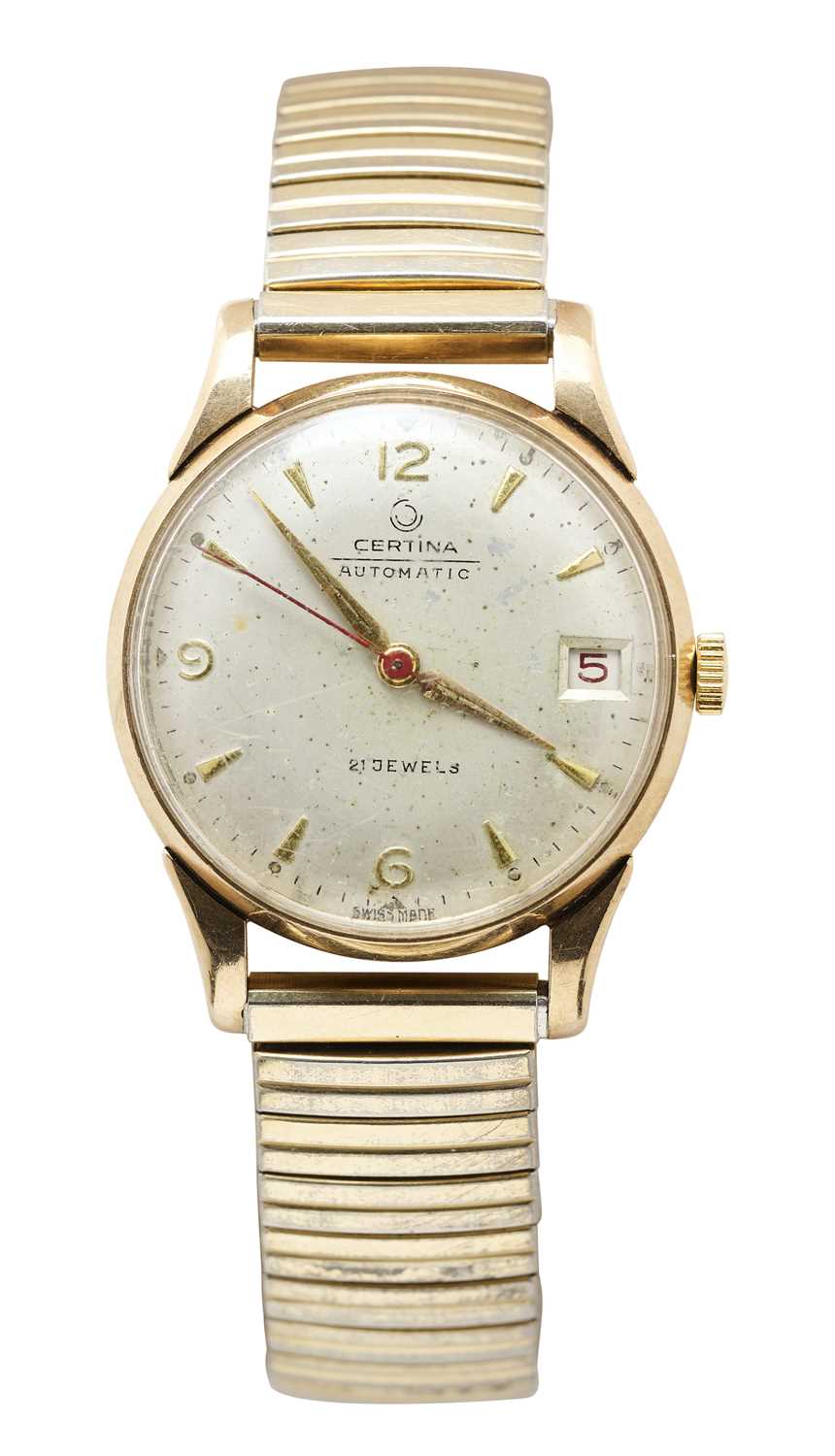 Lot 526 - CERTINA, AUTOMATIC: A GOLD GENTLEMAN'S WRISTWATCH, SWISS, 1950s