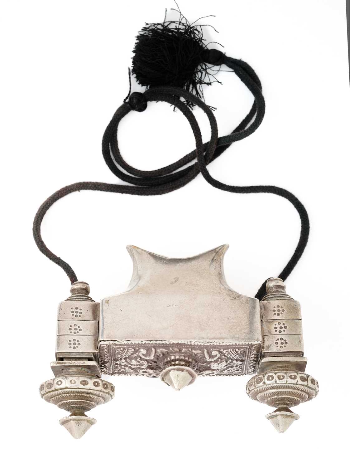Lot 67 - A SILVER AMULETIC PENDANT, DECCAN, INDIA, CIRCA 19TH CENTURY