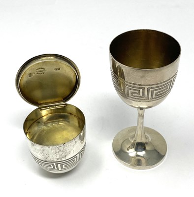 Lot 140 - A VICTORIAN SILVER GOBLET WITH CONDIMENT CONTAINER, CHARLES ASPREY & SONS, LONDON, 1883