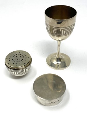 Lot 140 - A VICTORIAN SILVER GOBLET WITH CONDIMENT CONTAINER, CHARLES ASPREY & SONS, LONDON, 1883