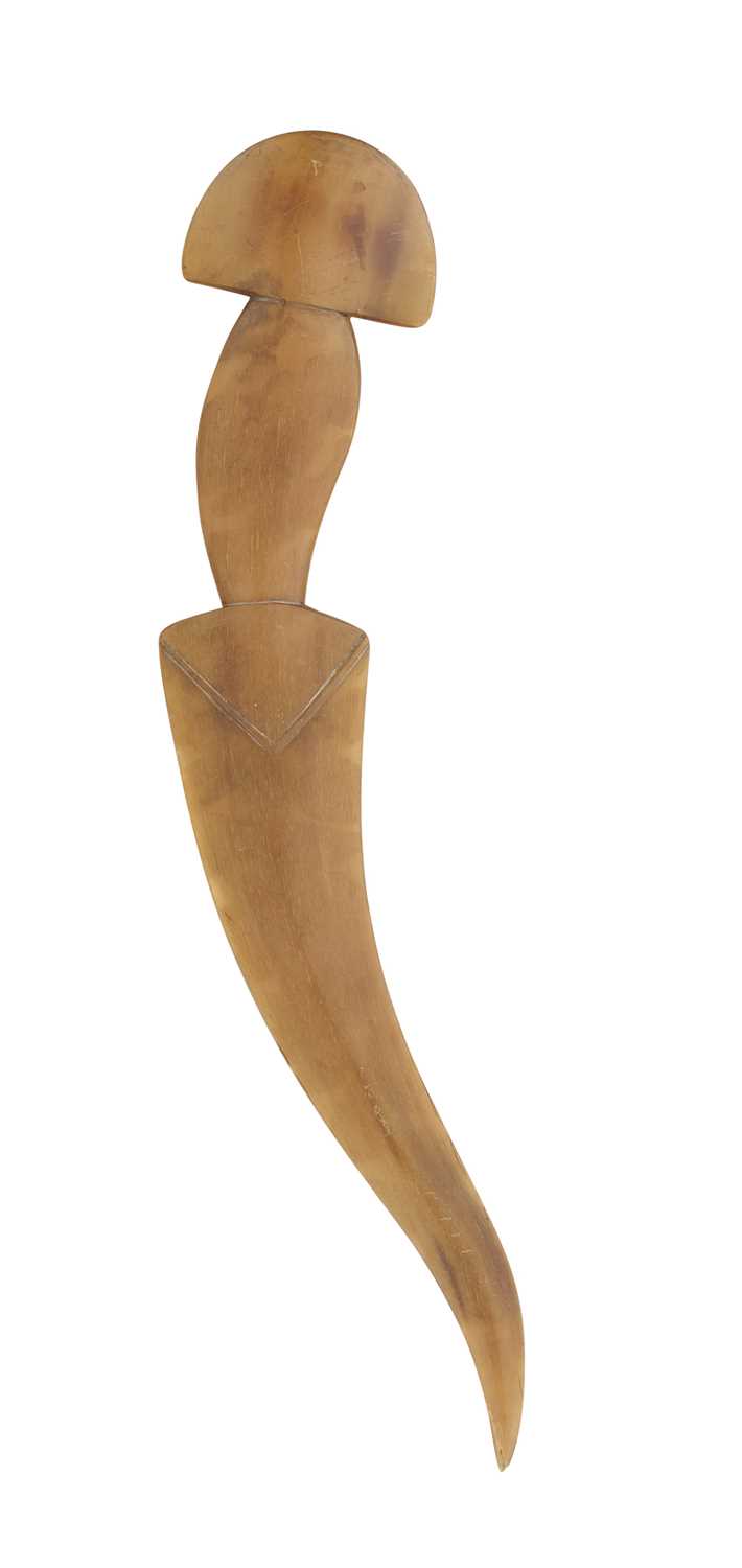 Lot 3 - A RARE INDIAN HORN DAGGER (KHANJAR), 18TH/19TH CENTURY