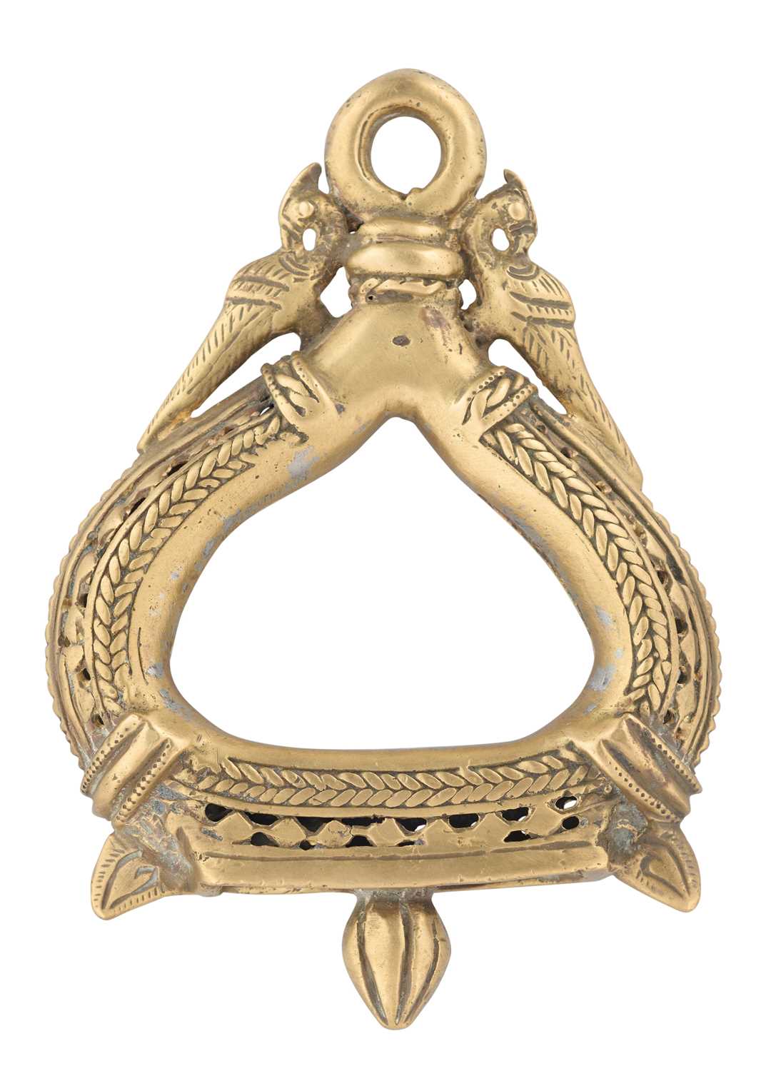 Lot 21 - AN INDIAN COPPER ALLOY STIRRUP (RAKAB)