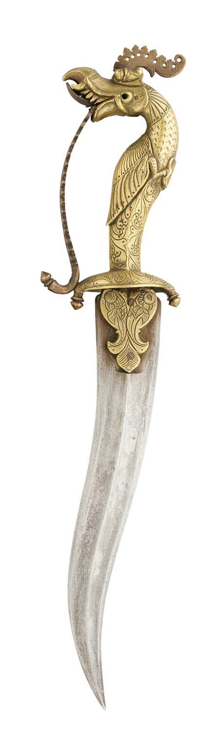 Lot 628 - A SOUTH INDIAN DAGGER (KHANJAR), 18TH CENTURY PROBABLY MALABAR, KARNATAKA