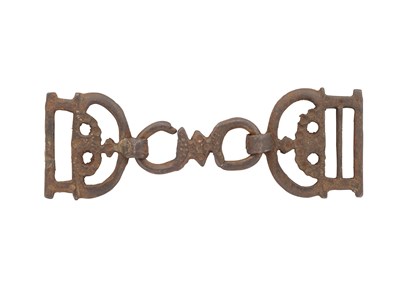Lot 13 - TWO NORTH INDIAN IRON BELT BUCKLES, 19TH CENTURY