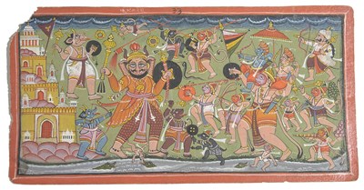 Lot 127 - HANUMAN BATTLES WITH KUMBHAKARNA