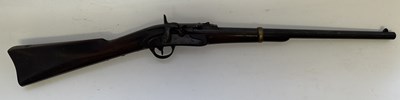 Lot 319 - AN AMERICAN .54 (28 BORE) PERCUSSION MERRILL PATENT BREECH-LOADING CARBINE OF SECOND TYPE