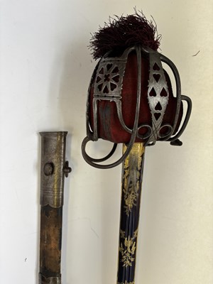 Lot 200 - A REGIMENTAL SCOTTISH BASKET-HILTED BROADSWORD, BY COLLINS