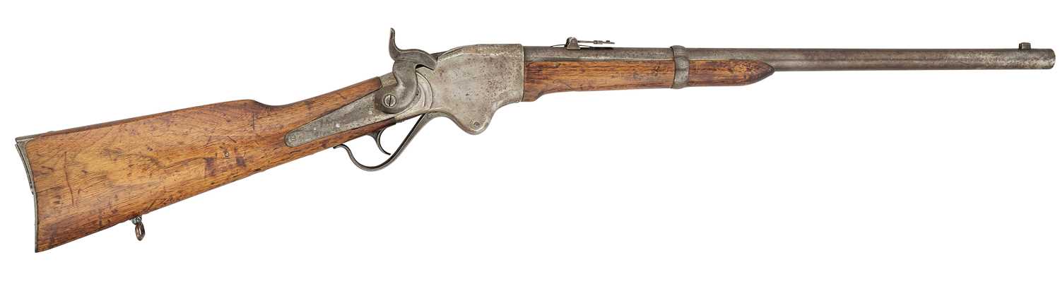 Lot 318 - AN AMERICAN .52 RIM-FIRE SPENCER CIVIL WAR MODEL REPEATING CARBINE, NO. 54857, CIRCA 1863-65