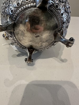 Lot 206 - A KUTCH SILVER TEASET, OOMERSI MAWJI OF BHUJ, WESTERN INDIA, 1880-1890