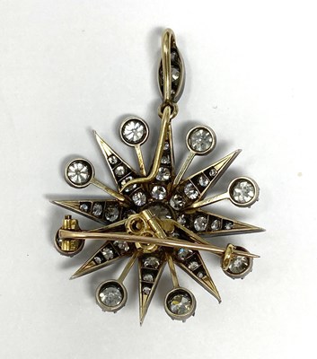 Lot 835 - VICTORIAN DIAMOND STAR BROOCH/PENDANT, 1890s