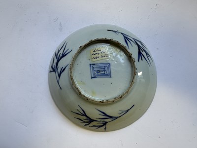 Lot 23 - A CHINESE BLUE AND WHITE SAUCER DISH, 17TH CENTURY