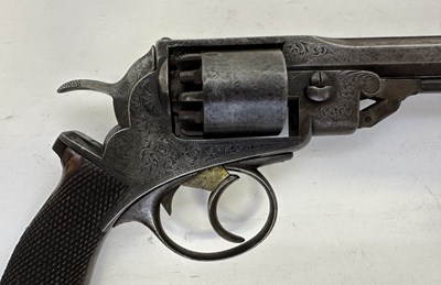 Lot 428 - A RARE CASED PRYCE & CASHMORE (DAW) PATENT PERCUSSION DOUBLE-ACTION SIX-SHOT REVOLVER