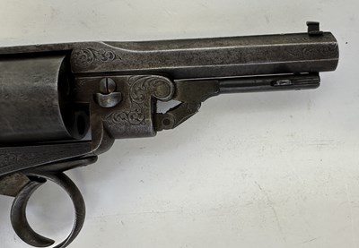 Lot 428 - A RARE CASED PRYCE & CASHMORE (DAW) PATENT PERCUSSION DOUBLE-ACTION SIX-SHOT REVOLVER