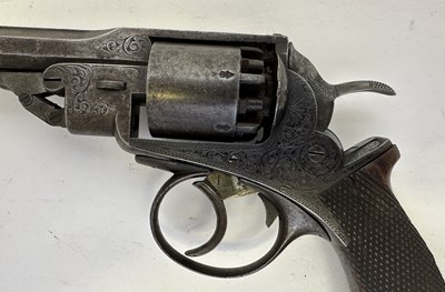 Lot 428 - A RARE CASED PRYCE & CASHMORE (DAW) PATENT PERCUSSION DOUBLE-ACTION SIX-SHOT REVOLVER
