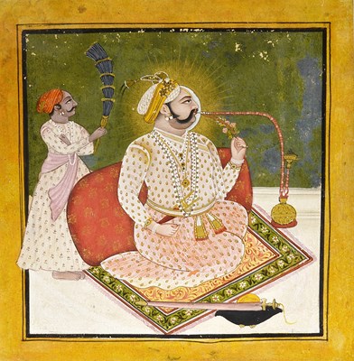 Lot 138 - A MEWAR PORTRAIT OF A RULER