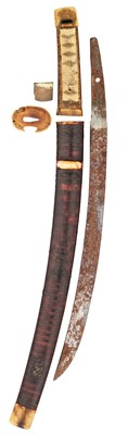 Lot 506 - A JAPANESE SHORT SWORD, PROBABLY AINU, EDO PERIOD