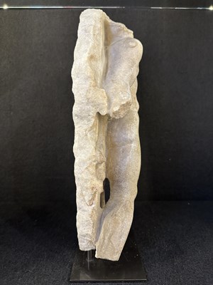 Lot 80 - A ROMAN MARBLE RELIEF FRAGMENT DEPICTING A DANCING SATYR, 2ND/3RD CENTURY A.D.