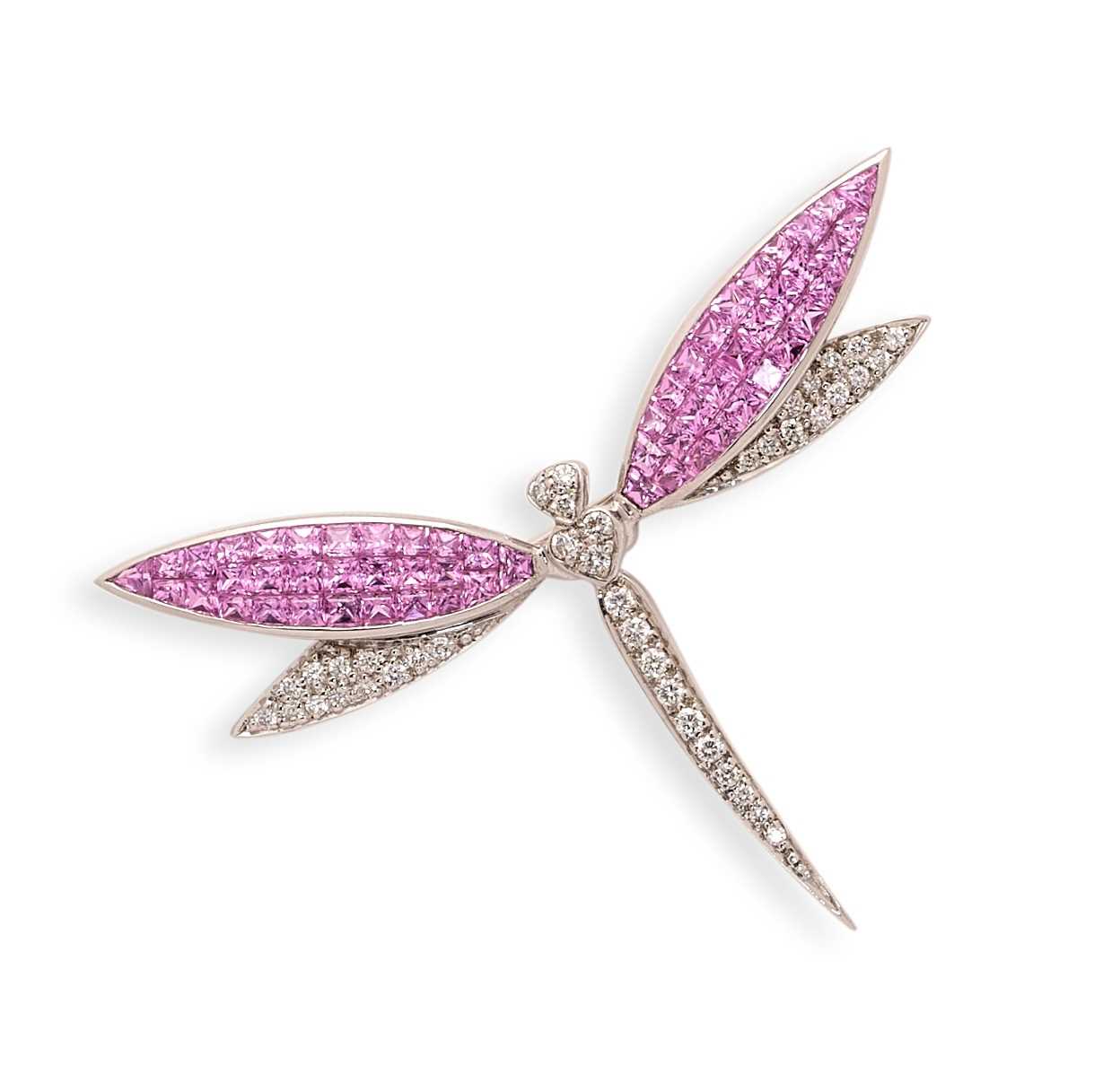 Lot 823 - BOODLES: SAPPHIRE AND DIAMOND BROOCH