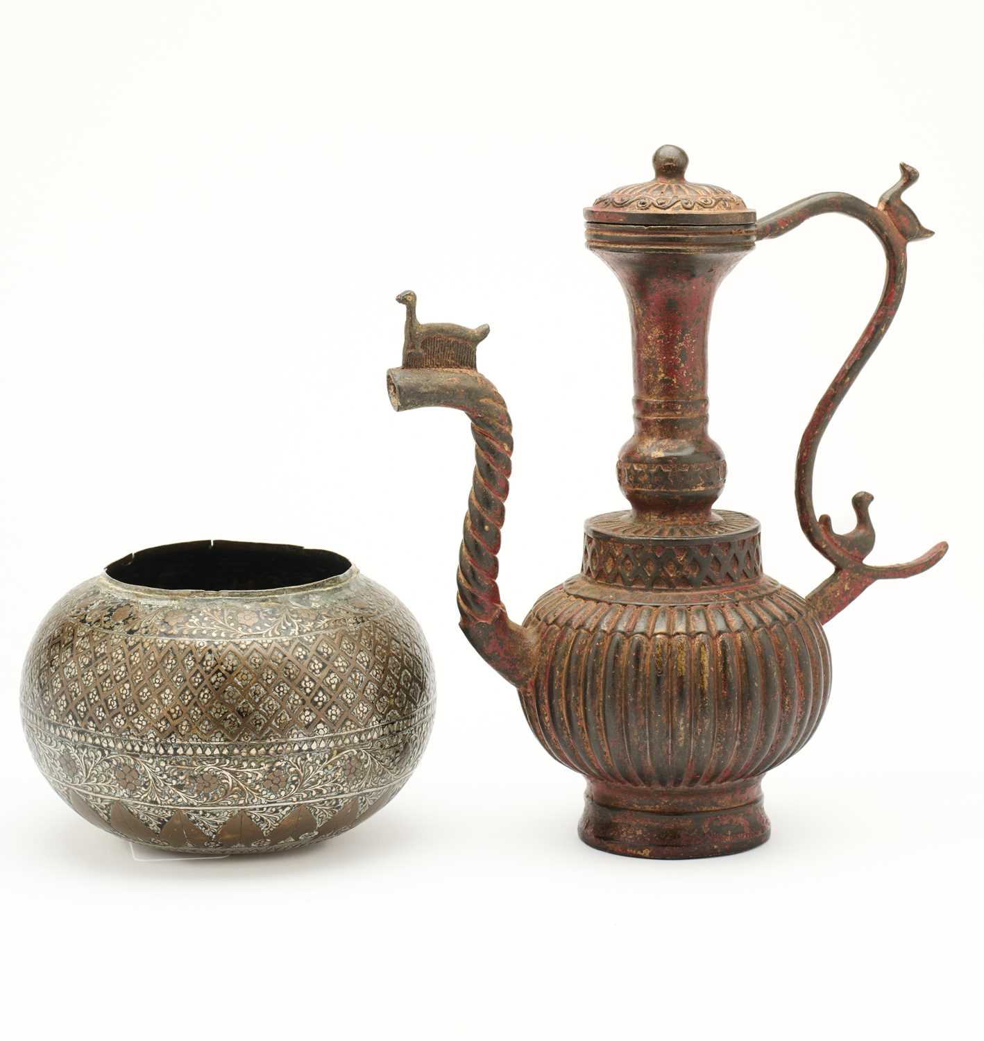 Lot 510 - TWO ASIAN METAL VESSELS, CIRCA 1900