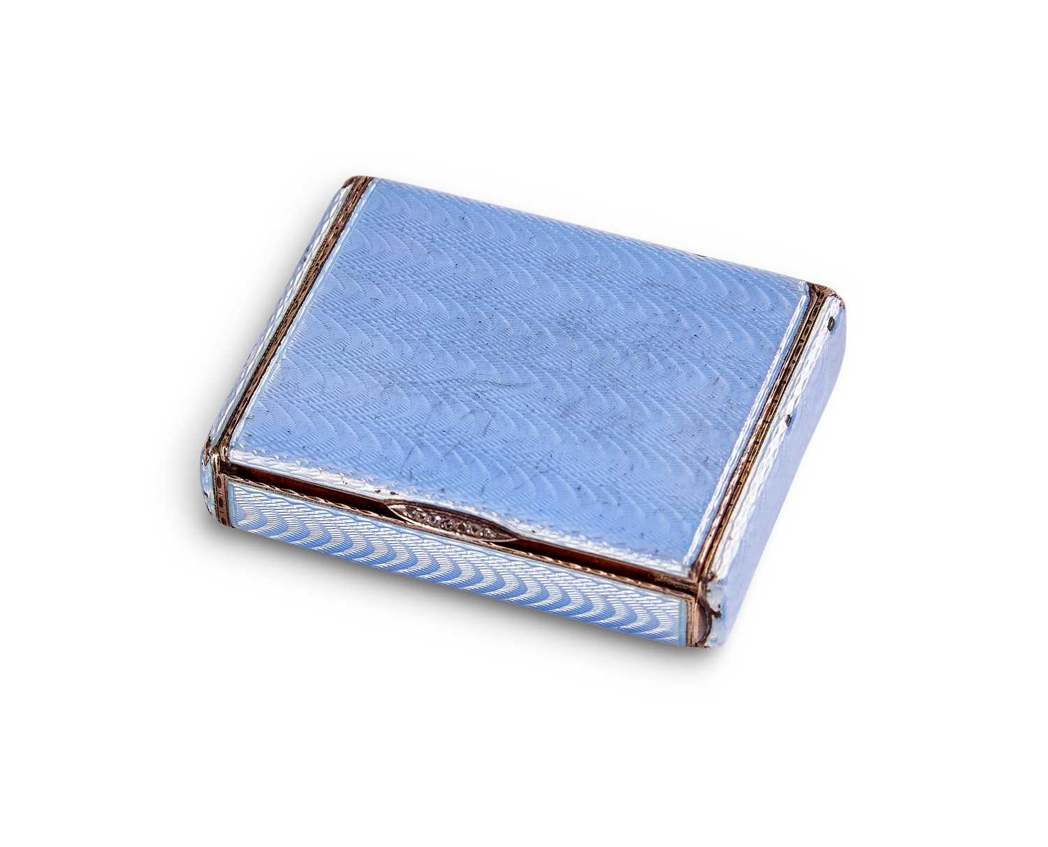 Lot 286 - FABERGE: A SILVER-GILT AND ENAMEL MATCH BOX (VESTA CASE), WORKMASTER HENDRIK WIGSTROM, ST PETERSBURG, CIRCA 1912