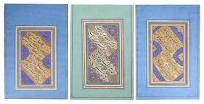 Lot 150 - â€¡THREE FOLIOS FROM AN ALBUM OF CALLIGRAPHY